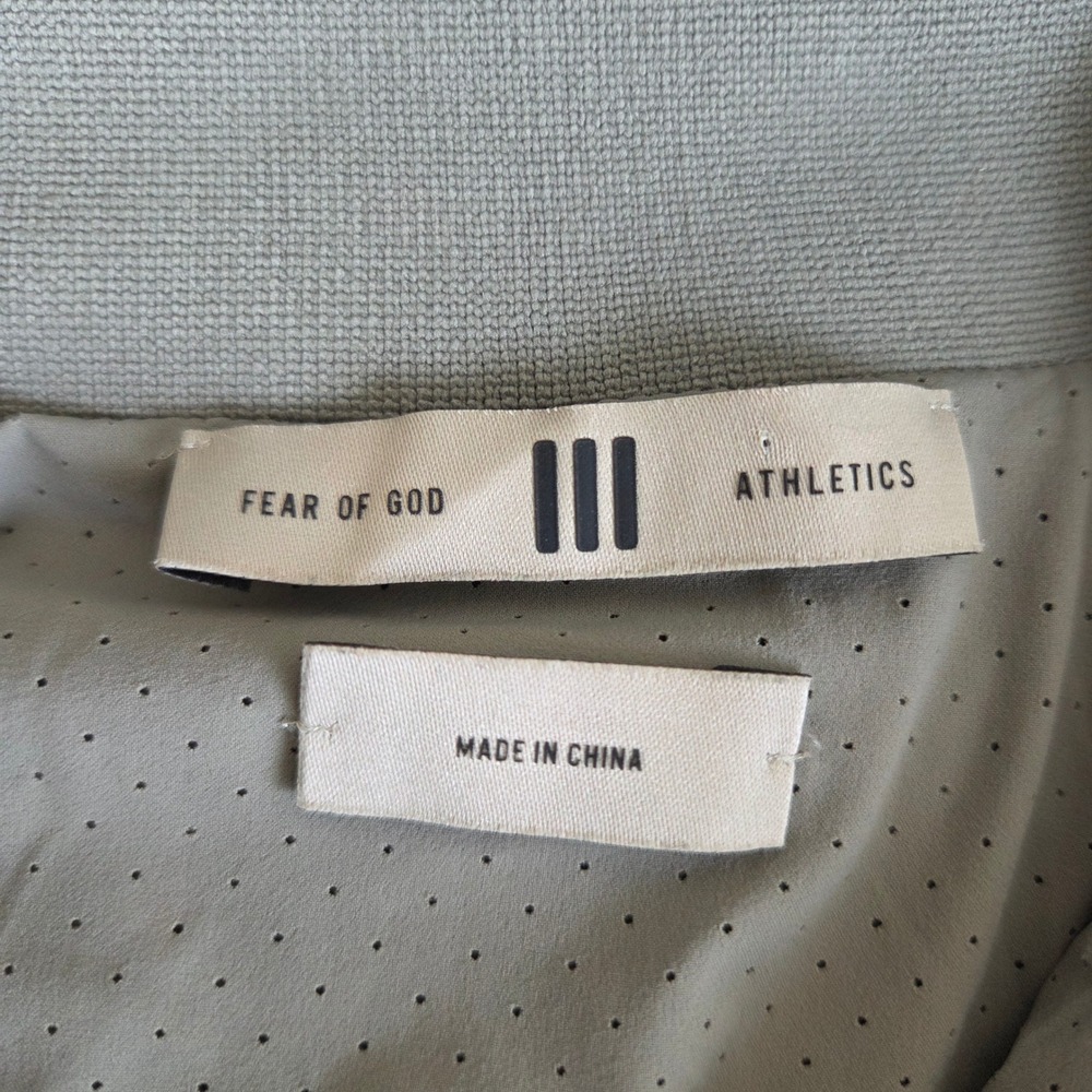 Adidas x Fear of God Athletics 1/2 Zip Track Jacket Sesame Green Grey Mens Large - Picture 5 of 6